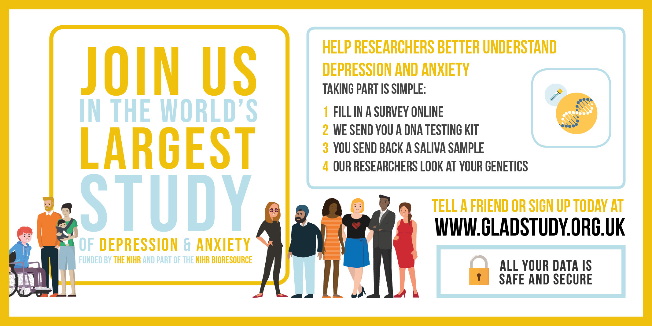 Genetic Links to Anxiety and Depression infographic of study aim and joining